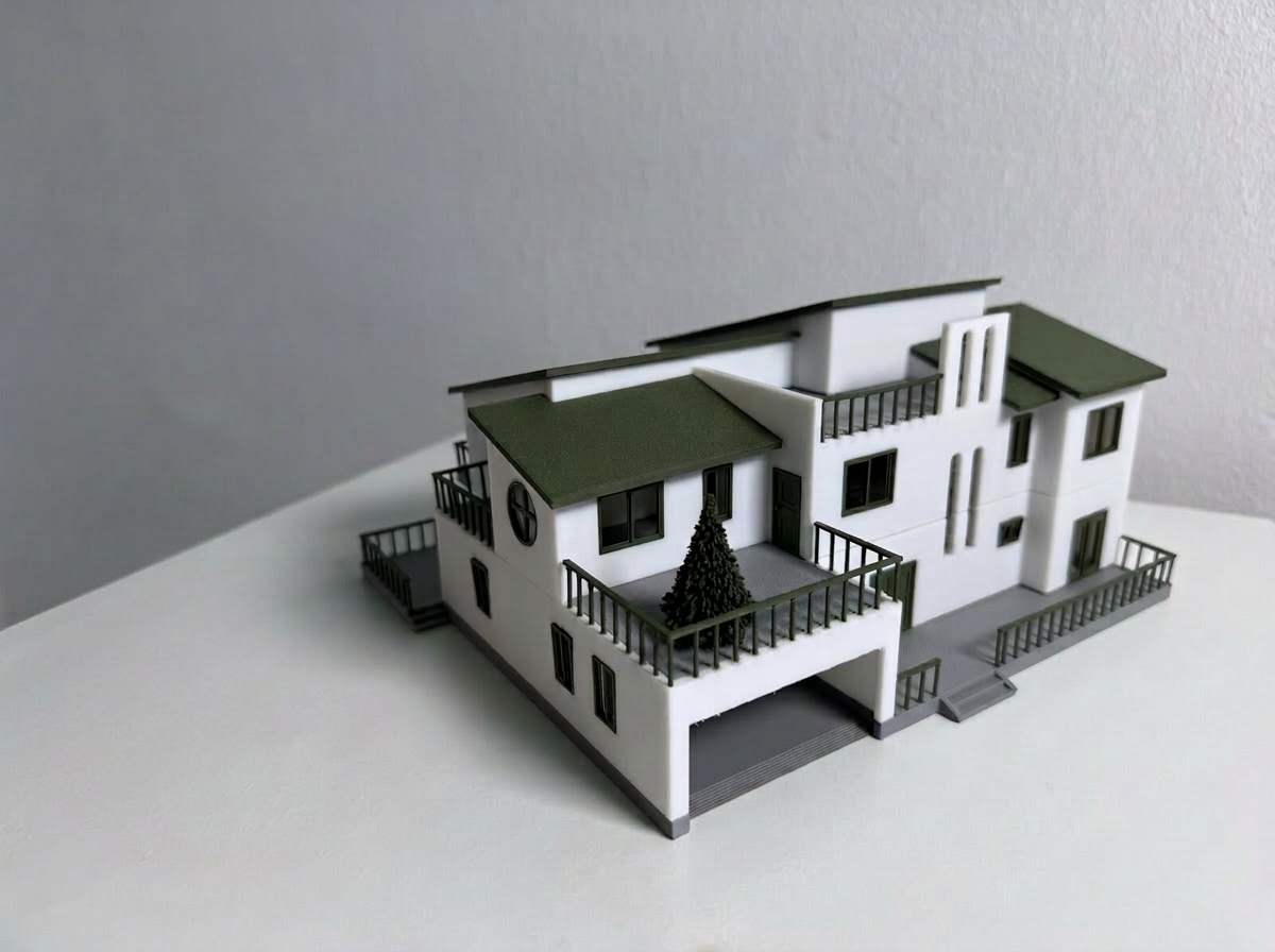 Maqueta Villa Garden — vista frontal en perspectiva